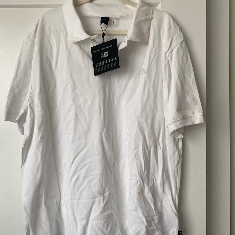 Moose Knuckles White Polo Shirt Classic Short Sleeve
